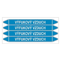 Značení potrubí, výfukový vzduch,4 ks, 250 × 26 mm